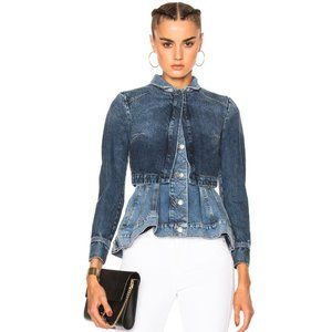 Alexander McQueen peplum layered denim jacket
